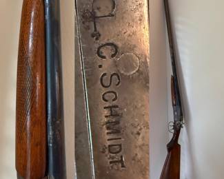 Antique Double Barrel Shotgun C. Schmidt