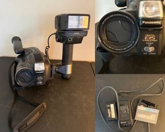 Panasonic Palmcorder VHS-C camcorder, a consumer home Video Camera late 1990s, 16x optical zoom lens