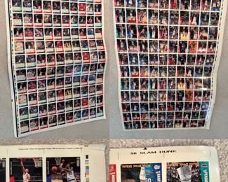 ( 1 ) Uncut Sheet 96 Slam Dunk Basketball Cards 1992