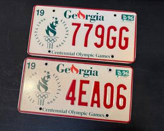 1996 Centennial Olympic Games Atlanta (2) License Plates