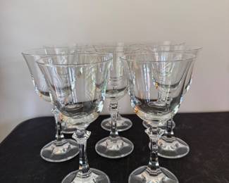 8  Royal Bavarian Crystal Wine Glasses Set Clear Flair Stemware Germany