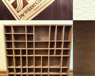 VTG Small Printers Tray Letterpress Type Case Shadow Box Display Jay Imports Taiwan 49 Cubbies-Miniature Display Box