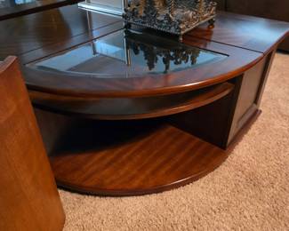 Modern glasses top table with storage