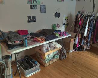 Clothing, shoes and purses