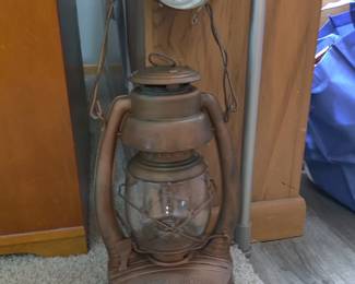 Vintage hardwired kerosene lamp