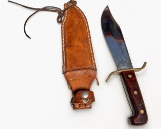 Lot 542: Western W49 Bowie Knife with Leather Sheath