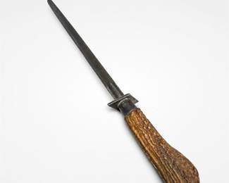 Lot 561B: Simmons Keen Kutter Sharpening Steel with Stag Handle