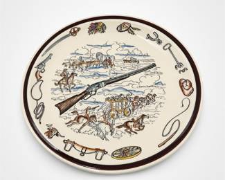 Lot 751: Vernon Kilns "Frontier Days" Chop Plate