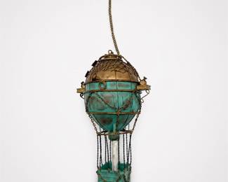 Lot 718: Vintage-Style Metal Hot Air Balloon Hanging Model