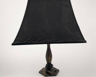 Lot 712: Art Deco-Style Bronze-Finish Table Lamp with Black Shade