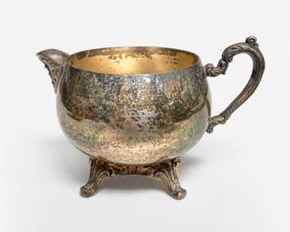 Lot 504: Silverplate Footed Cream Pitcher Attributed to Sheridan