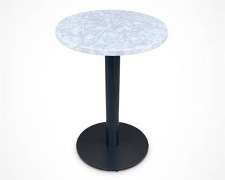 Lot 458: West Elm Round Marble Top Bar Table