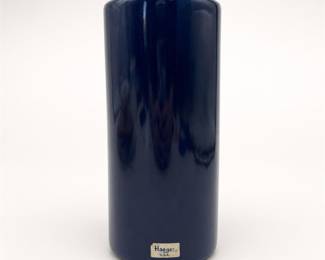 Lot 640: Haeger Cobalt Blue Ceramic Cylinder Vase