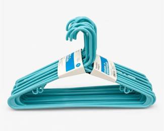 Lot 553: Room Essentials Teal Plastic Standard Hangers, 18-Pack