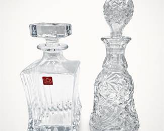 Lot 729: RCR Italian Crystal Decanter & Pressed Glass Decanter