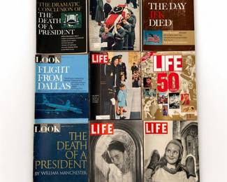 Lot 765: 45 Vintage LIFE & LOOK Magazines with JFK Memorial Issues