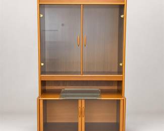 Lot 471: Danish Modern-Style Teak Lighted Display Cabinet