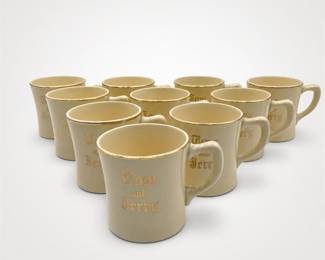 Lot 741: Set of 10 Tom and Jerry Eggnog Mugs with Gold Lettering