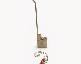 Lot 516: Chinese Paktong Water Pipe, Engraved Figures & Calligraphy