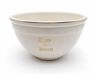 Lot 638: Midcentury Tom & Jerry Bowl with Gold Lettering