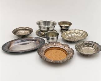 Lot 566: 8 Silverplate, Sterling & Pewter Serving Pieces