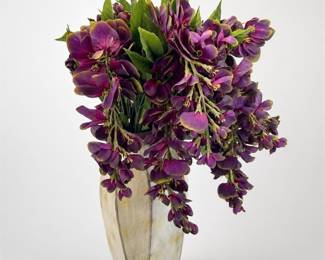 Lot 429: Ashland Metal Vase with Faux Purple Wisteria Sprays