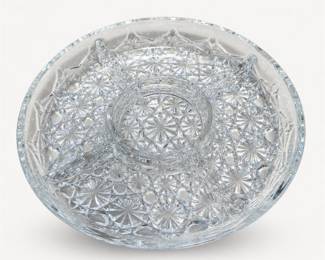 Lot 574B: Daisy and Button Pressed Glass 5-Section Relish Dish