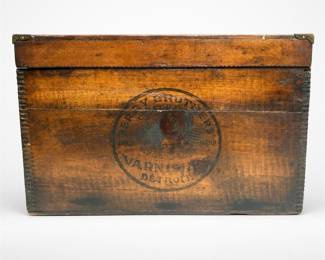 Lot 573B: Berry Brothers Varnishes Detroit Wood Advertising Crate