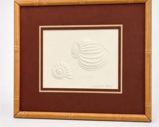 Lot 454: Figi Giftware "Imperial Harp" Embossed Seashell Print