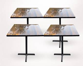 Lot 2: 4 Bar-Height Restaurant Tables with Pine Tops