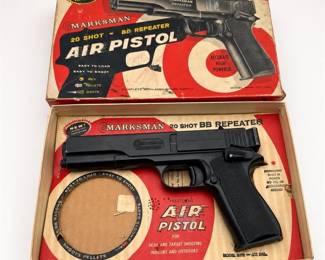 Lot 610: Vintage Marksman Repeater MPR .177 Cal. Air Pistol in Box
