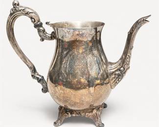 Lot 510: Victorian-Style Silverplate Footed Coffee Pot