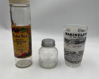 Lot 704: Trader Vic's Jar, Nursette & Marineland of the Pacific Glass