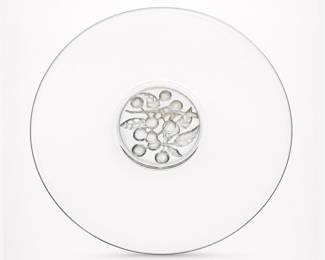 Lot 644: Pressed Glass Serving Plate with Fruit Medallion