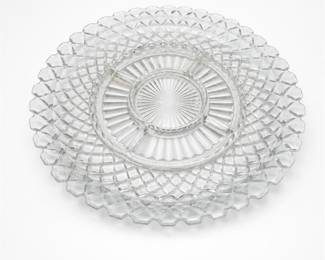 Lot 645: Miss America-Style Pressed Glass 5-Part Divided Relish Tray
