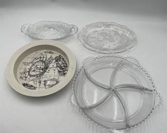 Lot 709: Iroquois China Constellation Baker & 3 Glass Serving Dishes