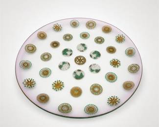 Lot 763: Mid-Century Rotary International Glass Serving Plate
