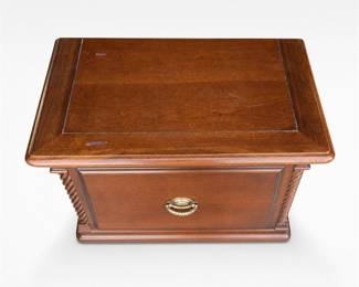 Lot 058: Stanley Furniture Cherry Nightstand with Rope-Twist Posts