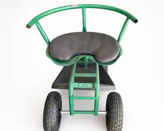 Lot 029: Rolling Garden Scoot with Swivel Seat and Tow Handle