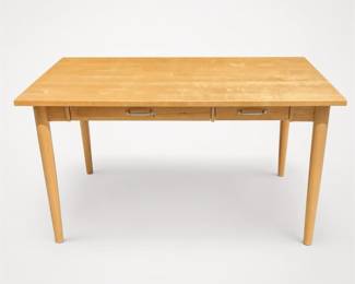 Lot 027: Maple Writing Desk with Two Drawers