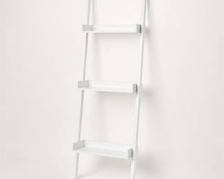 Lot 053: White Three-Tier Leaning Ladder Shelf