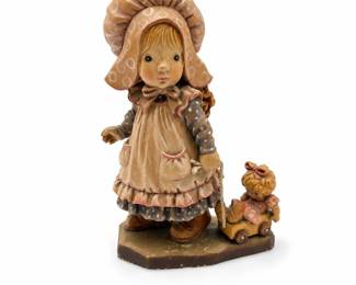 Lot 1003: ANRI Sarah Kay 'Play Time' Carved Wood Figurine