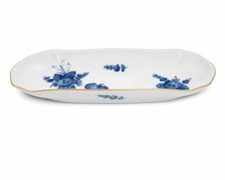 Lot 600: Royal Copenhagen Blue Flower Curved Oblong Tray