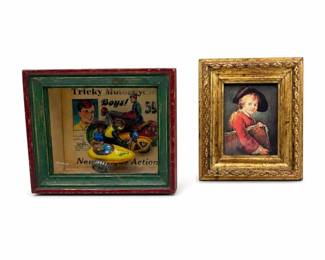 Lot 811A: Vandor Motorcycle Shadowbox & Italian Framed Print