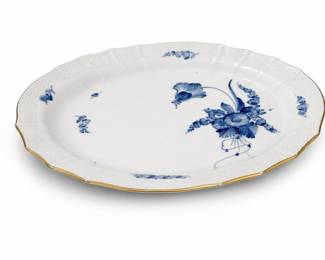 Lot 804: Royal Copenhagen Blue Flower Curved Oval Platter
