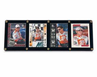 Lot 812A: 4 Press Pass 2001 Tony Stewart NASCAR Cards in Acrylic Case