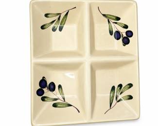 Lot 808: tag Four-Section Olive Branch Serving Tray