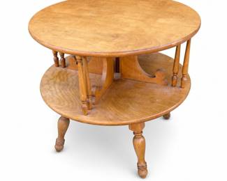 Lot 776: Early American Maple Two-Tier Round Side Table