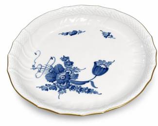 Lot 801A: Royal Copenhagen Blue Flower Curved Dish 10/1691