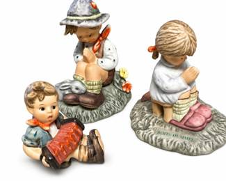 Lot 126: 3 Goebel Figurines: Accordion Boy & 2 Berta Hummel